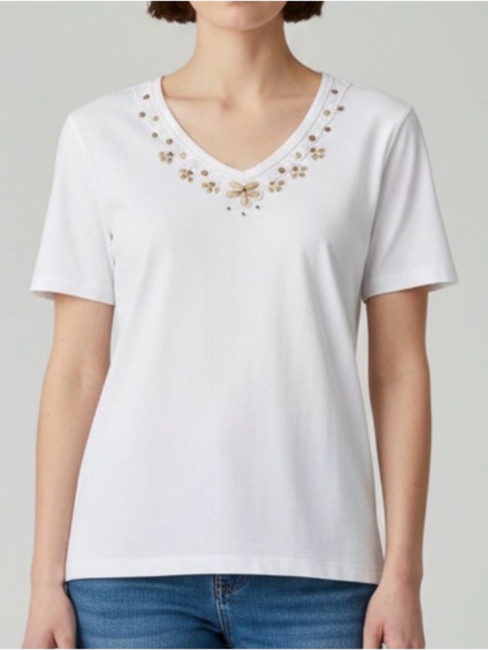 Napa Valley Embellished V-Neck Top